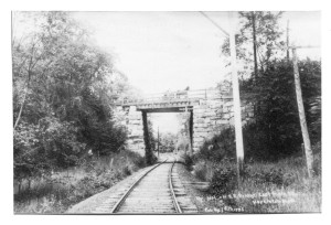 The Railroad Bridge at East Main St ca. 1930